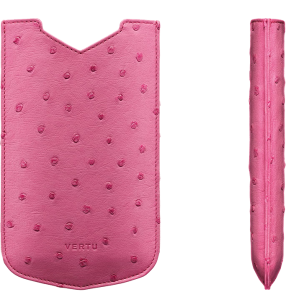 CASE MADE OF OSTRICH LEATHER PINK