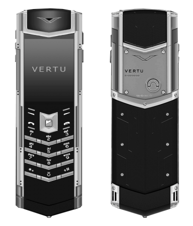  Vertu Signature S Design Deco Нержавеющая сталь, черные бриллианты