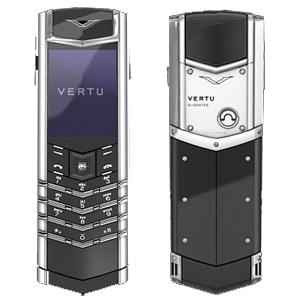  Vertu Signature S Design Платина, задняя панель из черной керамики, кнопка из бриллианта