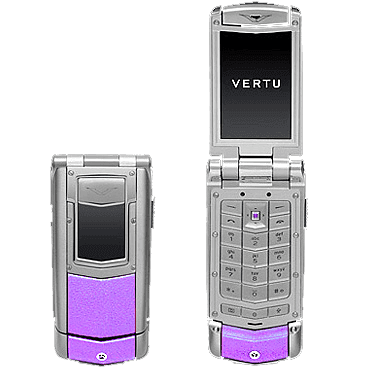 Vertu Ayxta Полированная сталь, сиреневая кожа