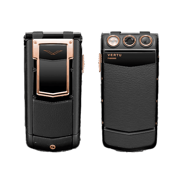 Vertu Ayxta Нерж. сталь, красное золото, черная кожа
