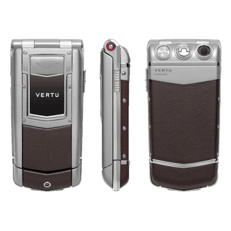 Vertu Ayxta Матовая сталь, темно-коричневая кожа