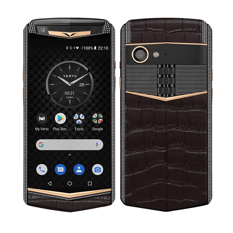 ASTER P Yellow Gold with Diamonds Alligator Amber