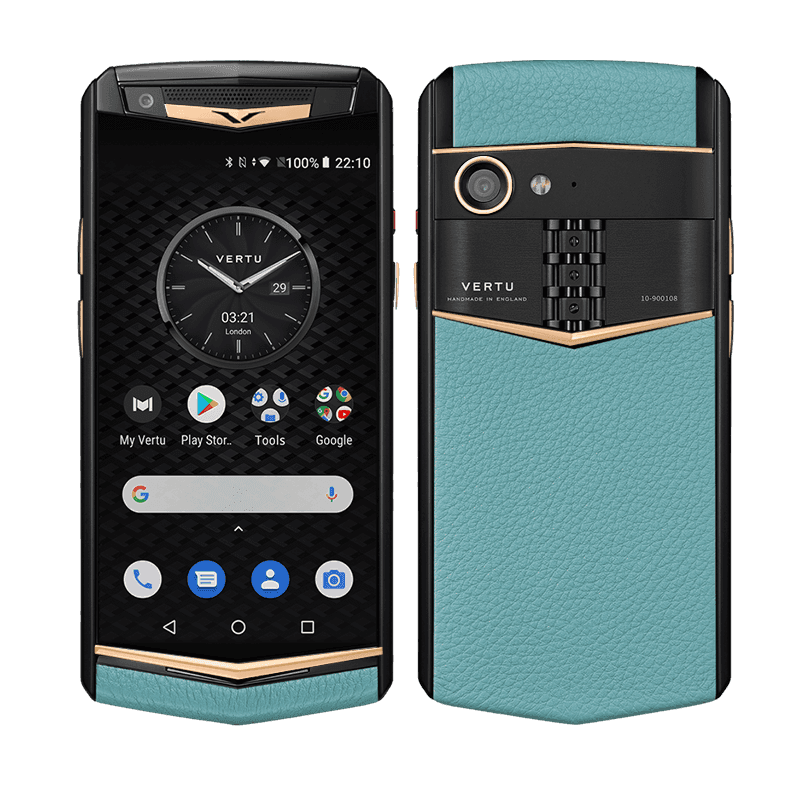 ASTER P Yellow Gold Calf Powder Blue