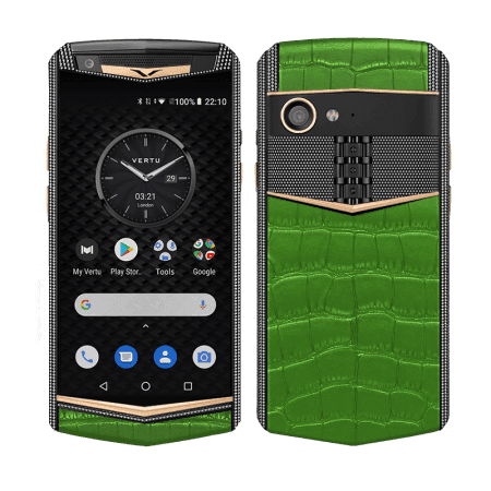 ASTER P Yellow Gold with Diamonds Alligator Green