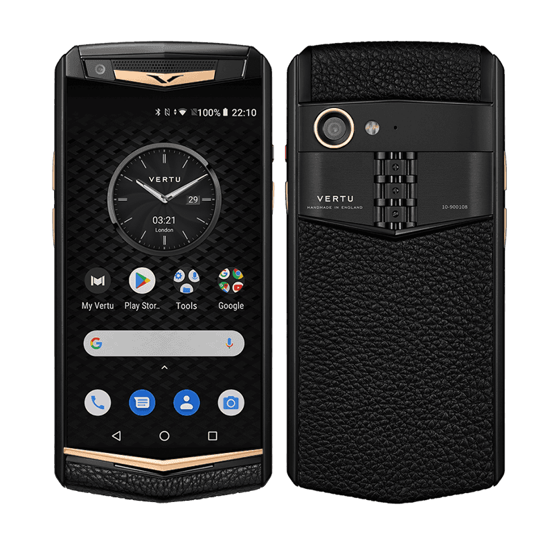 ASTER P Yellow Gold Pure Calf Jade Black