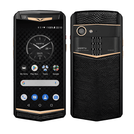 ASTER P Yellow Gold Lizard Onyx Black