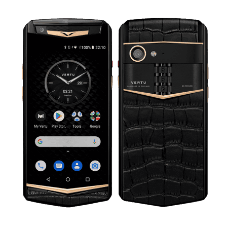 ASTER P Yellow Gold Alligator Matt Black