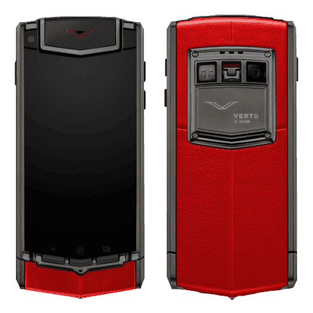 Vertu Ti Матовый титан, красная кожа