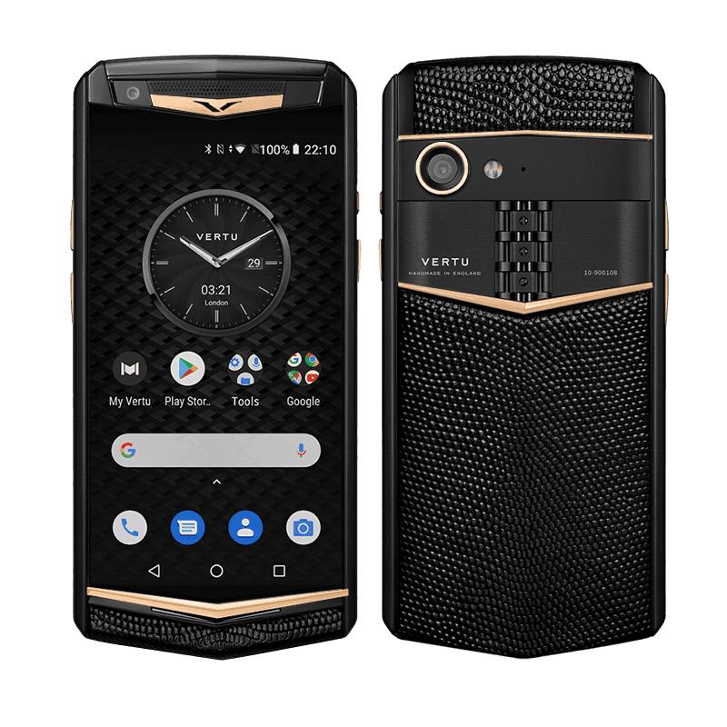 ASTER P Yellow Gold Lizard Onyx Black