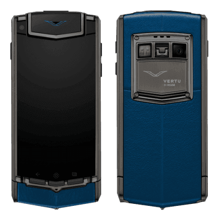 Vertu Ti Матовый титан, синяя кожа