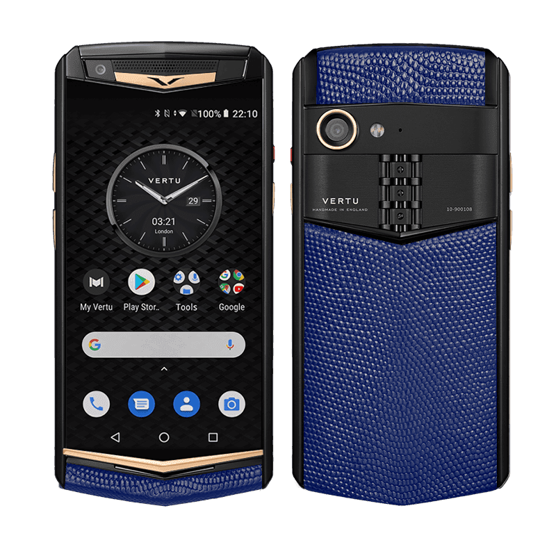 ASTER P Yellow Gold Pure Lizard Glitter Blue